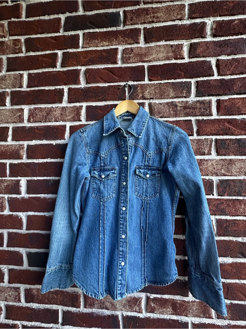 Arizona Jean Company Blue Denim Button-Down Western Shirt